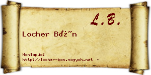 Locher Bán névjegykártya
